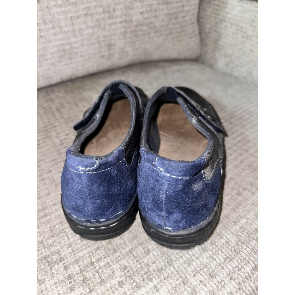 Earth Origins Shoes Womens 8 W Evelyn Slip On Comfort Loafers Navy Leather - Picture 4 of 7